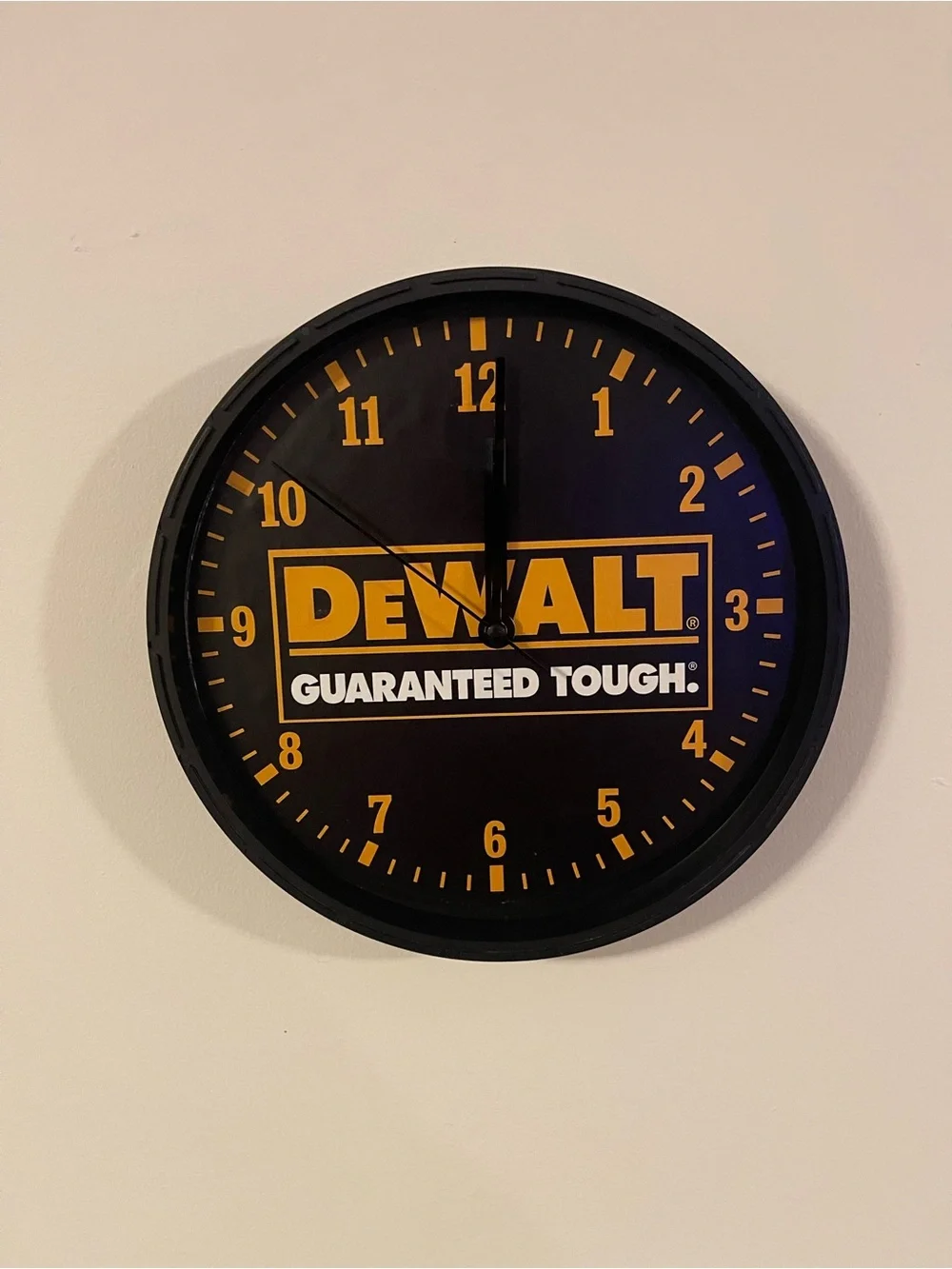 Black and Yellow Wall Clock - Guaranteed Tough
